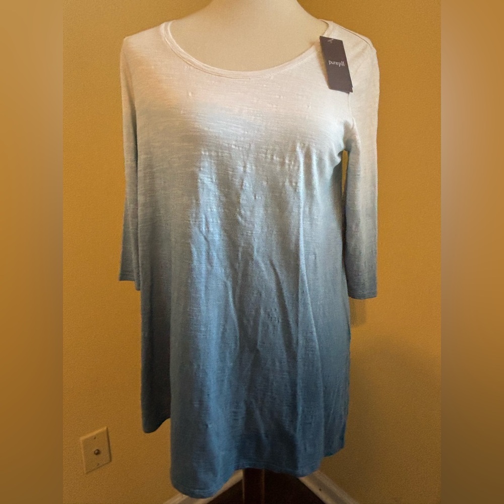 J.Jill Blue and Cream Tunic, Size Petite Small, New with Tags